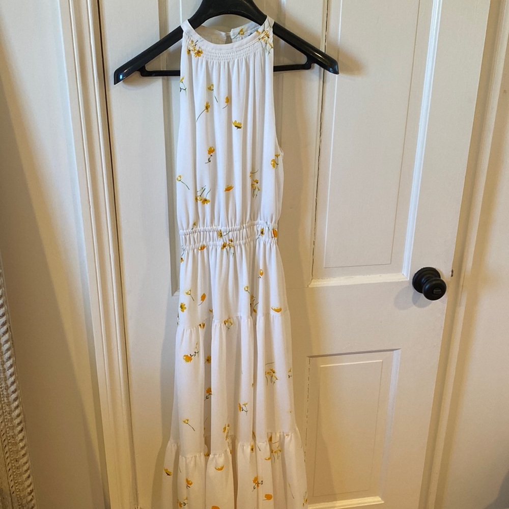 NWOT aritzia white floral maxi dress size xxs